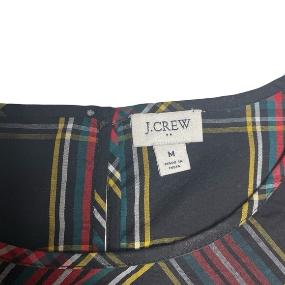 J. Crew Tartan puff-sleeve top in stretch poplin Size Medium - Picture 12 of 13
